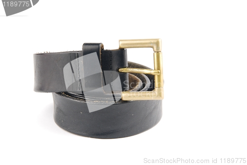 Image of Black man leather belt on white