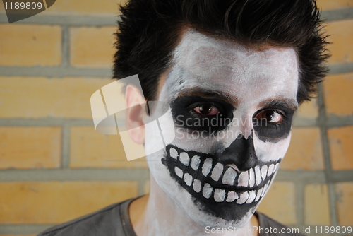 Image of Portrait of a creepy skeleton guy (Carnival face painting)