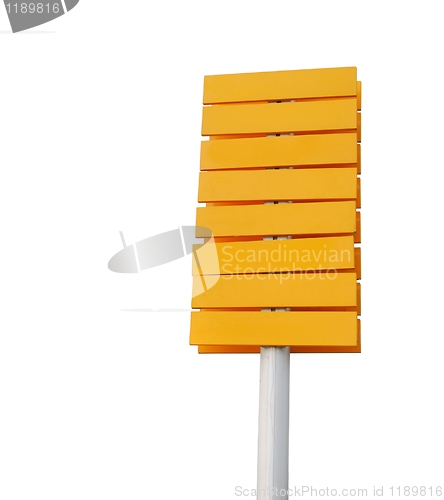 Image of Empty yellow signpost