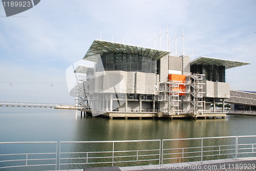 Image of Modern Oceanarium building in Lisbon, Portugal