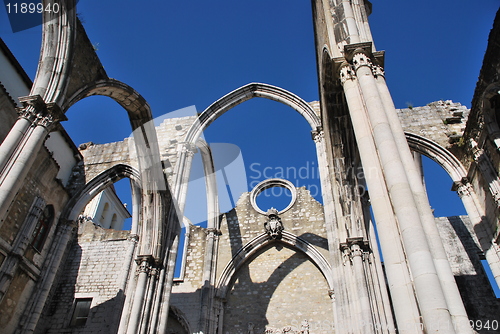 Image of Carmo Church ruins in Lisbon, Portugal