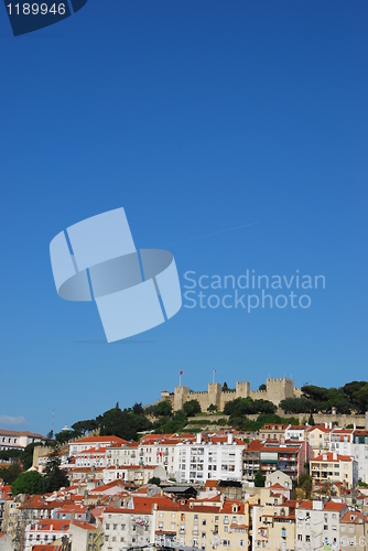 Image of Lisbon cityscape with Sao Jorge Castle