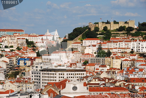 Image of Lisbon cityscape with Sao Jorge Castle