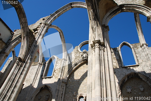 Image of Carmo Church ruins in Lisbon, Portugal