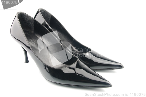 Image of Shiny high heel female shoes