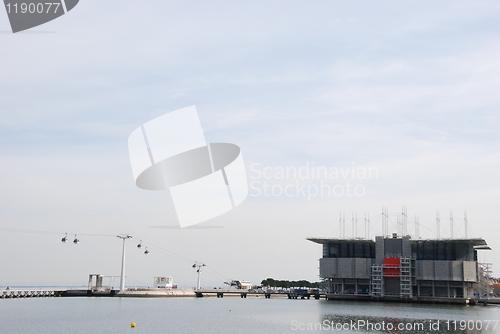 Image of Modern Oceanarium building in Lisbon, Portugal