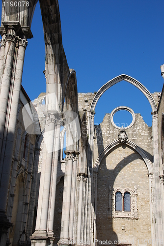 Image of Carmo Church ruins in Lisbon, Portugal