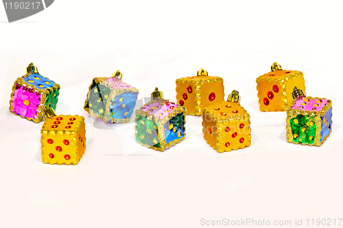 Image of Christmas dice ornaments