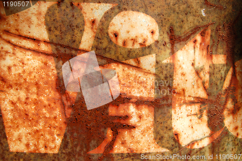 Image of rusty stencil