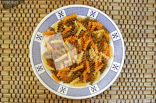 Image of fusilli pasta background