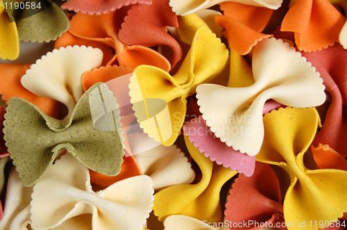 Image of farfalle pasta food background