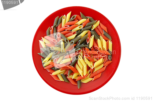 Image of tricolor penne pasta