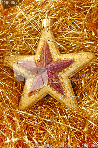 Image of Christmas golden star decoration
