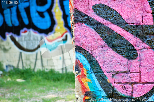 Image of stone wall graffiti