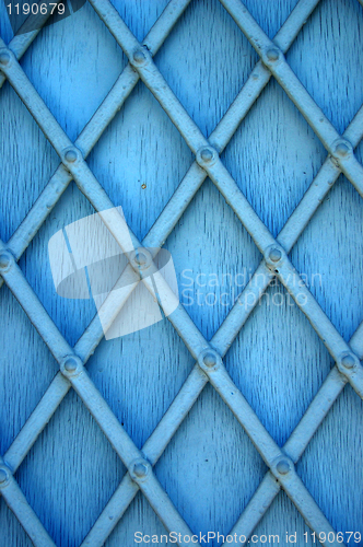 Image of blue window shutter