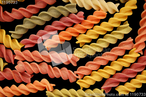 Image of fusilli pasta food background
