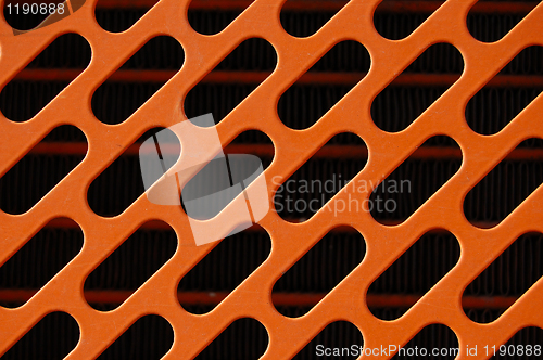 Image of orange radiator grill