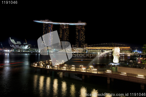 Image of Singapore Merlion Park at Night