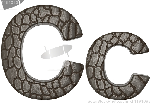 Image of Alligator skin font C lowercase and capital letters