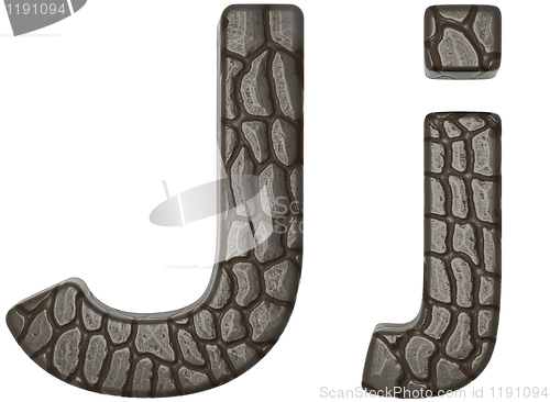 Image of Alligator skin font J lowercase and capital letters
