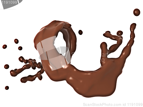Image of Splash Liquid chocolate isolated over white