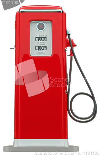 Image of Retro red fuel pump isolated