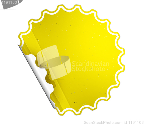 Image of Yellow round hamous sticker or label 