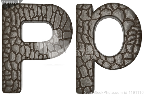 Image of Alligator skin font P lowercase and capital letters