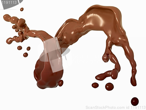 Image of Liquid chocolate splash isolated over white