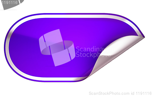 Image of Purple rounded bent sticker or label 