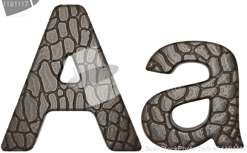 Image of Alligator skin font A lowercase and capital letters