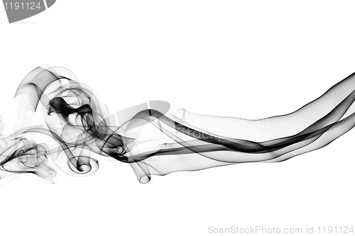 Image of Black abstraction: fume shape on white