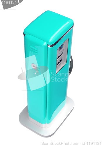 Image of Blue fuel pump isolated over white