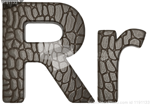 Image of Alligator skin font R lowercase and capital letters