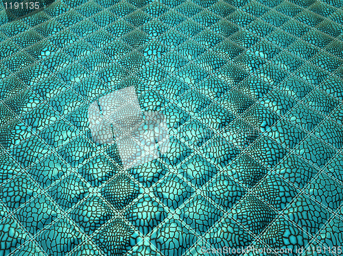 Image of Turquoise Alligator stitched skin