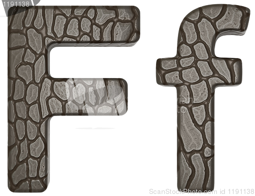 Image of Alligator skin font F lowercase and capital letters
