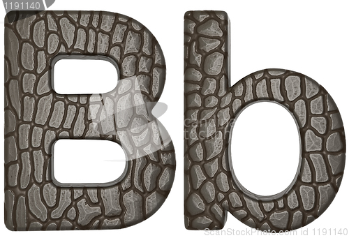 Image of Alligator skin font B lowercase and capital letters
