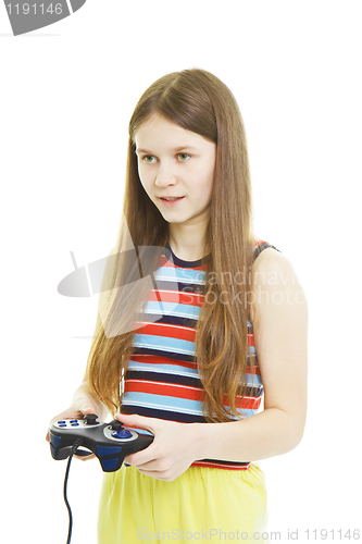 Image of Girl plays video console game