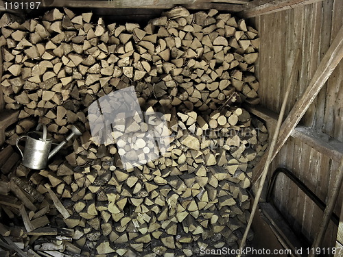 Image of Stacked chopped firewood