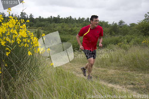 Image of Man running in the country