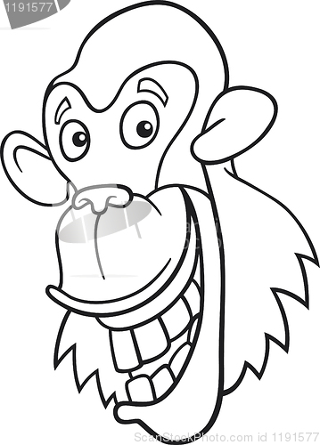 Image of chimpanzee for coloring book