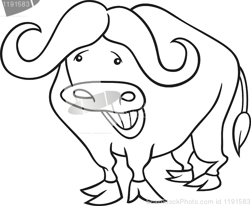 Image of african buffalo for coloring book