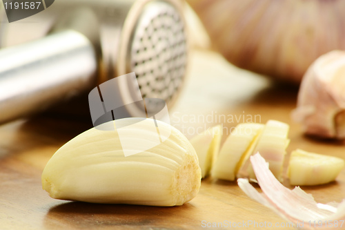 Image of Composition with fresh garlic