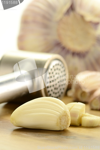 Image of Composition with fresh garlic