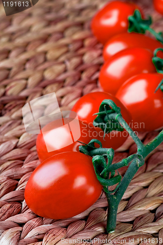 Image of tomatoes bunch closeup 