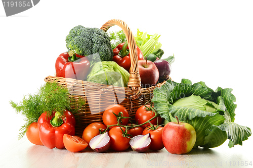 Image of Vegetables in wicker basket