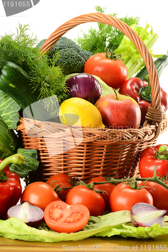 Image of Vegetables in wicker basket