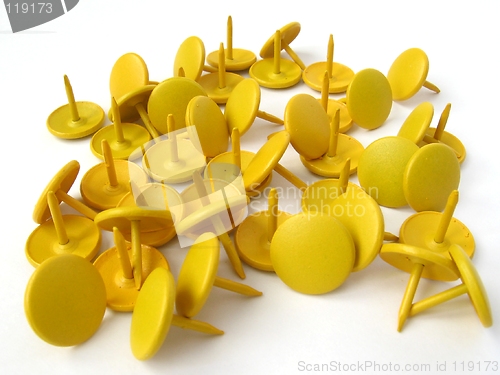 Image of Yellow thumbtacks