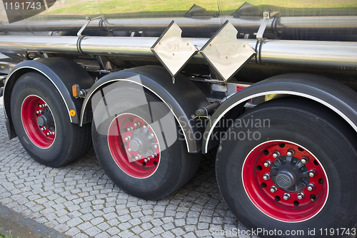 Image of Big wheels on tanker