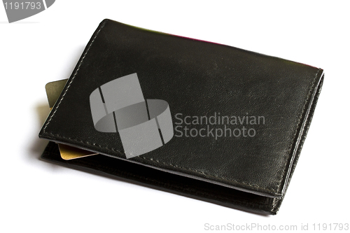 Image of Black wallet with Credit card 